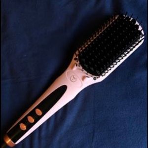 Hair brush straightener